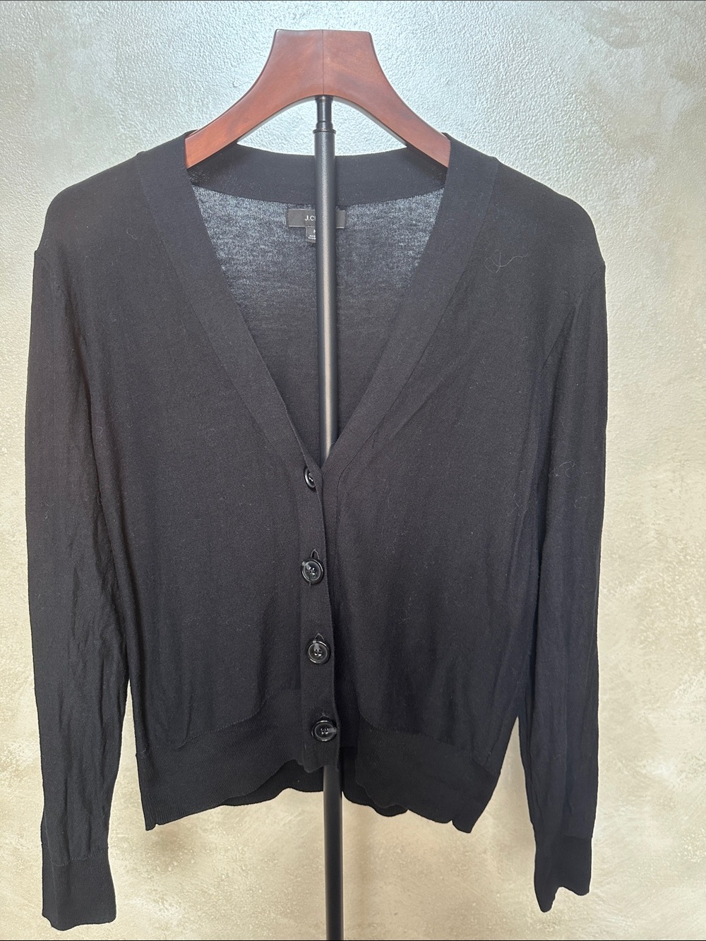 J. Crew Black V-Neck Button Cardigan sz medium